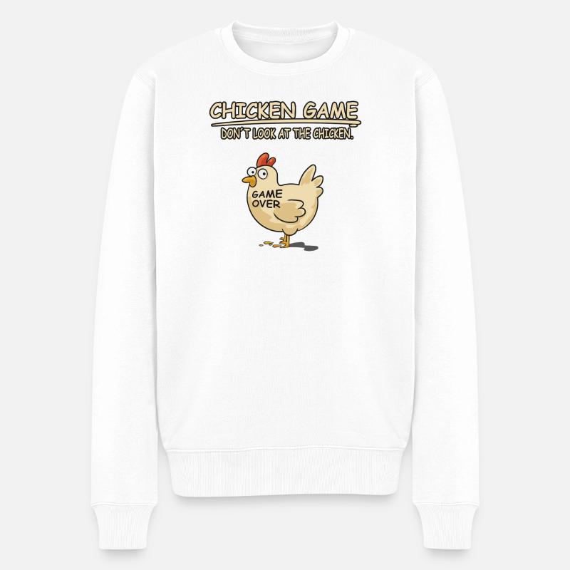 GAMER CHICKEN - Männer Premium Bio Pullover - Weiß