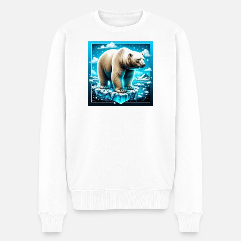 Eisbär - Männer Premium Bio Pullover - Weiß