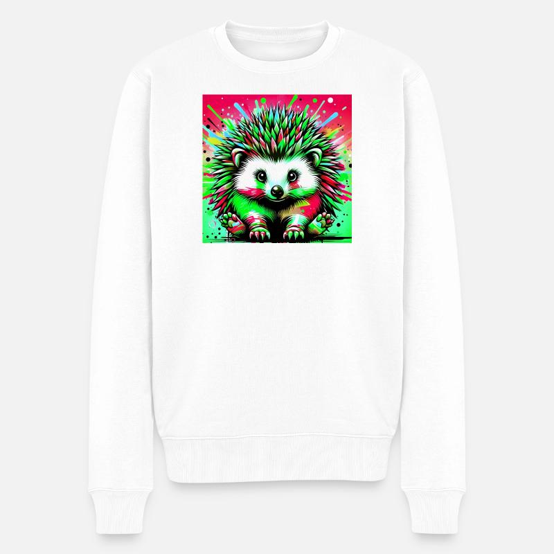 Igel - Männer Premium Bio Pullover - Weiß
