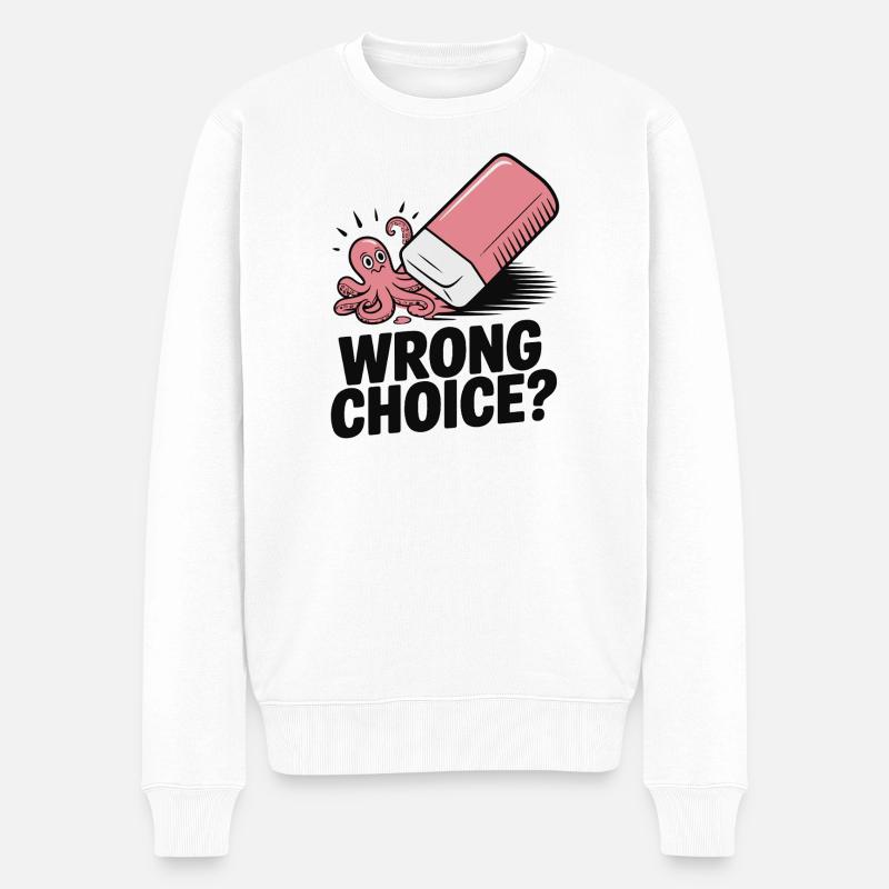 Verspieltes Oktopus-Radiergummi-Design - Männer Premium Bio Pullover - Weiß