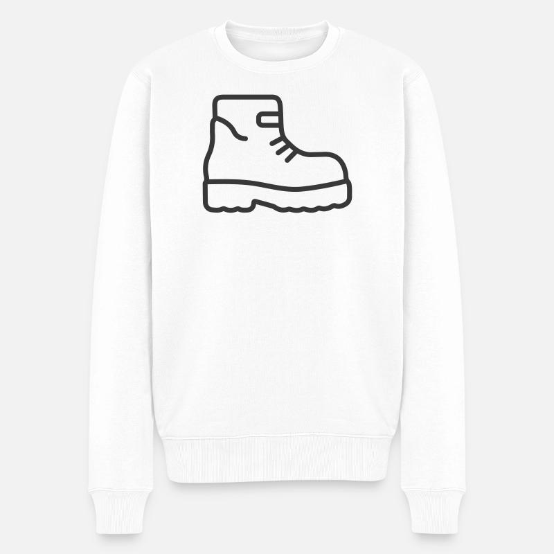 Wanderschuh-Symbol - Männer Premium Bio Pullover - Weiß