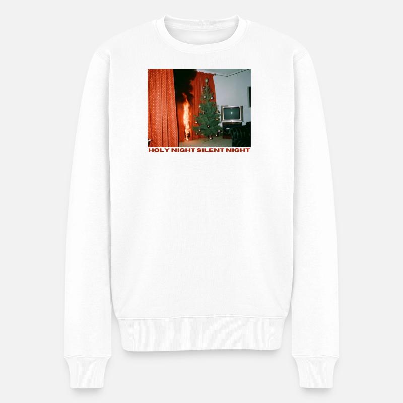 Chaotisches Weihnachtsfest - Männer Premium Bio Pullover - Weiß