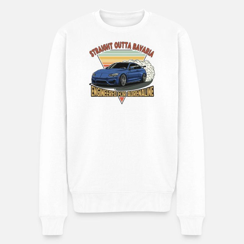 Straight Outta Bavaria - Männer Premium Bio Pullover - Weiß