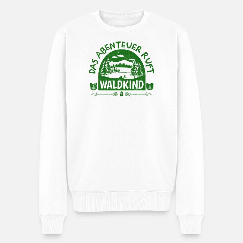 Waldkind - Das Abenteuer ruft - Männer Premium Bio Pullover - Weiß