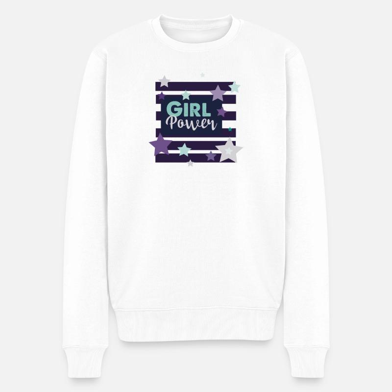 Conception de motivations de pouvoir féminin - Pull Premium bio Homme - blanc