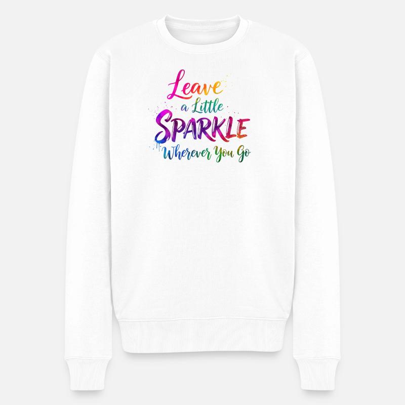 Rainbow Glitter Citation Inspirante Design - Pull Premium bio Homme - blanc