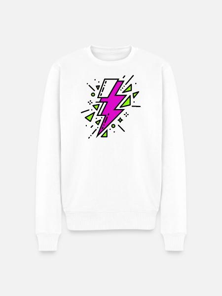 Contemporary Violet and Green Ray - Men's Premium Organic Jumper - white