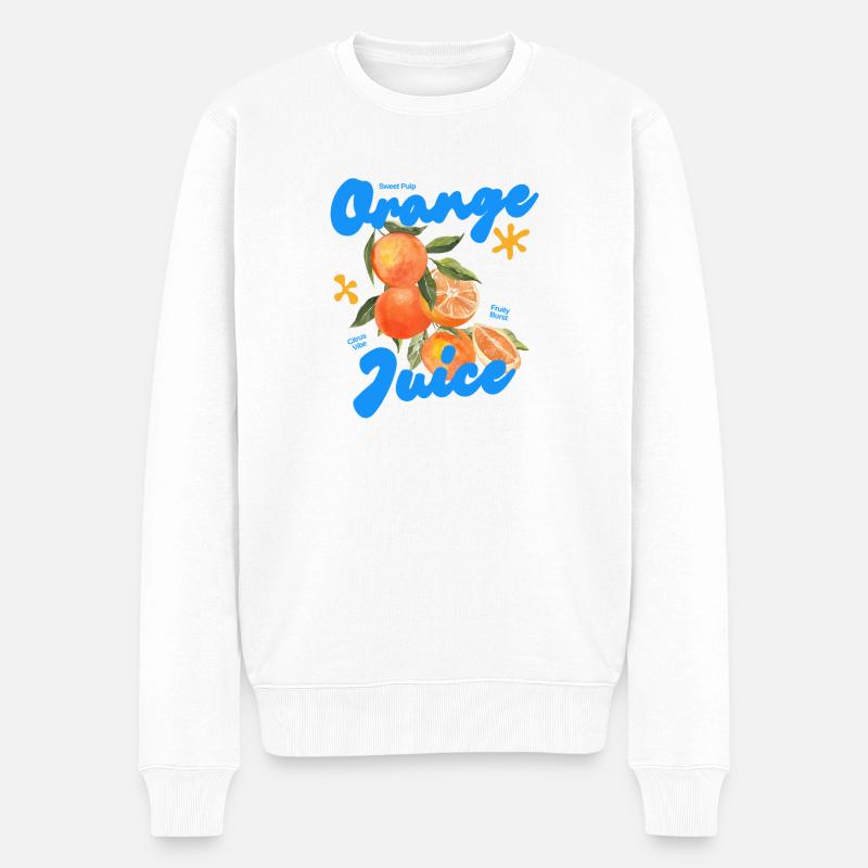 Orange Juice - Männer Premium Bio Pullover - Weiß