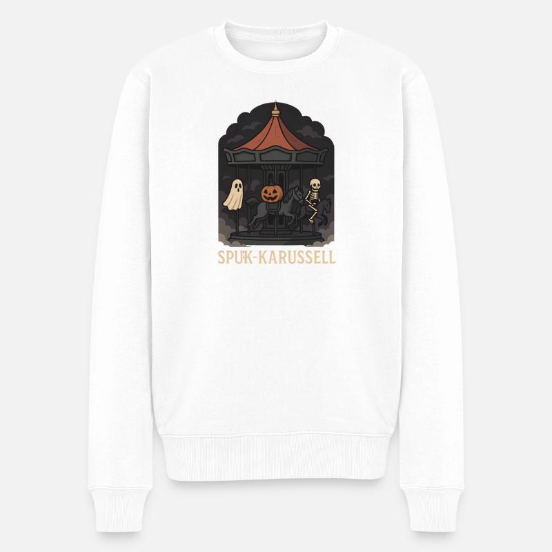 Carrousel effrayant pour Halloween - Pull Premium bio Homme - blanc
