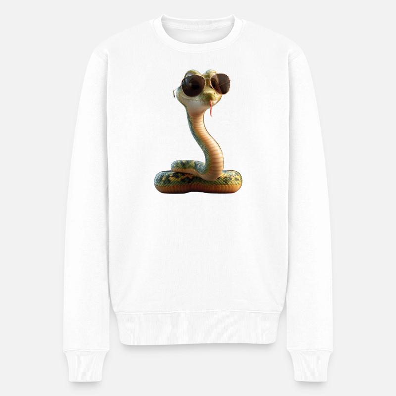 slange, python, kobra, klapperslange, slanger - Økologisk premium-sweatshirt til mænd - hvid