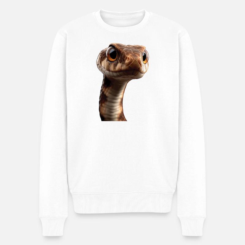 Schlange Python Kobra Klapperschlange Schlangen - Männer Premium Bio Pullover - Weiß