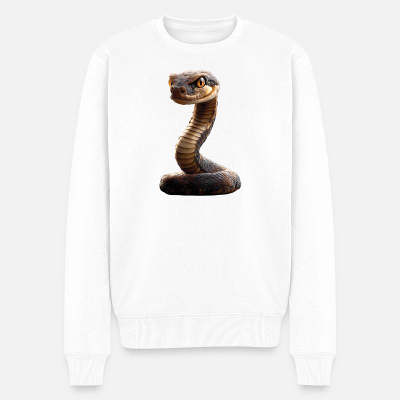 Schlange Python Kobra Klapperschlange Schlangen - Männer Premium Bio Pullover - Weiß