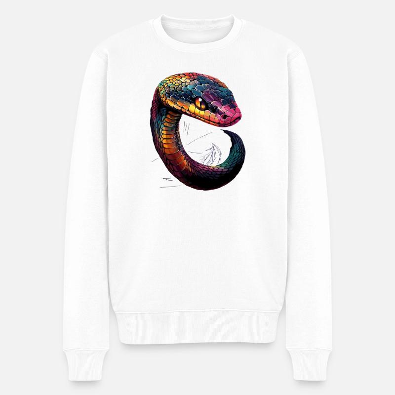 snake, python, cobra, rattlesnake, snakes - Men's Premium Organic Jumper - white