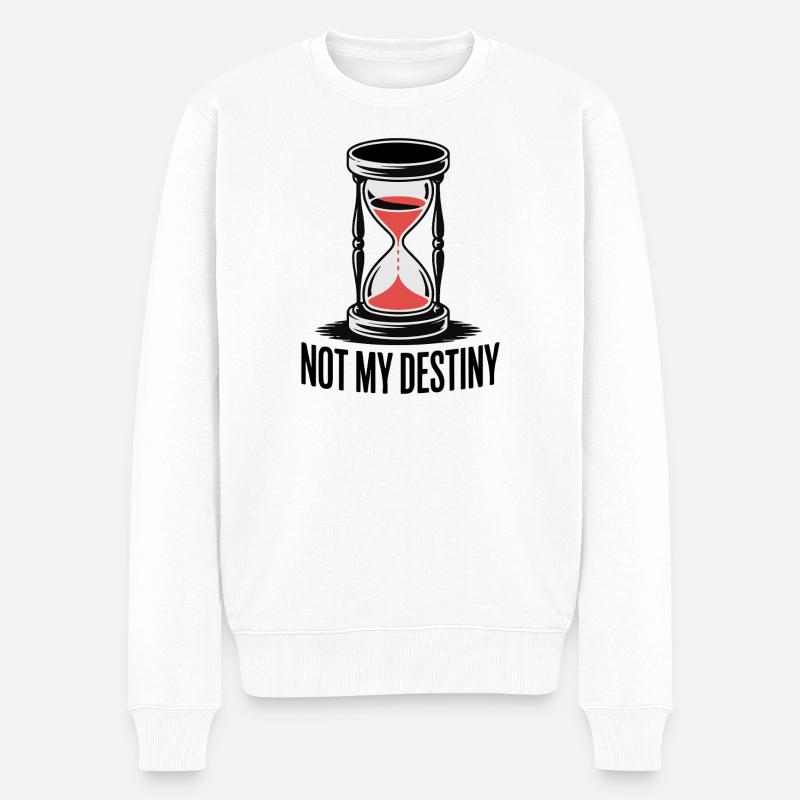 Einzigartige Sanduhr mit fettem Text - Männer Premium Bio Pullover - Weiß