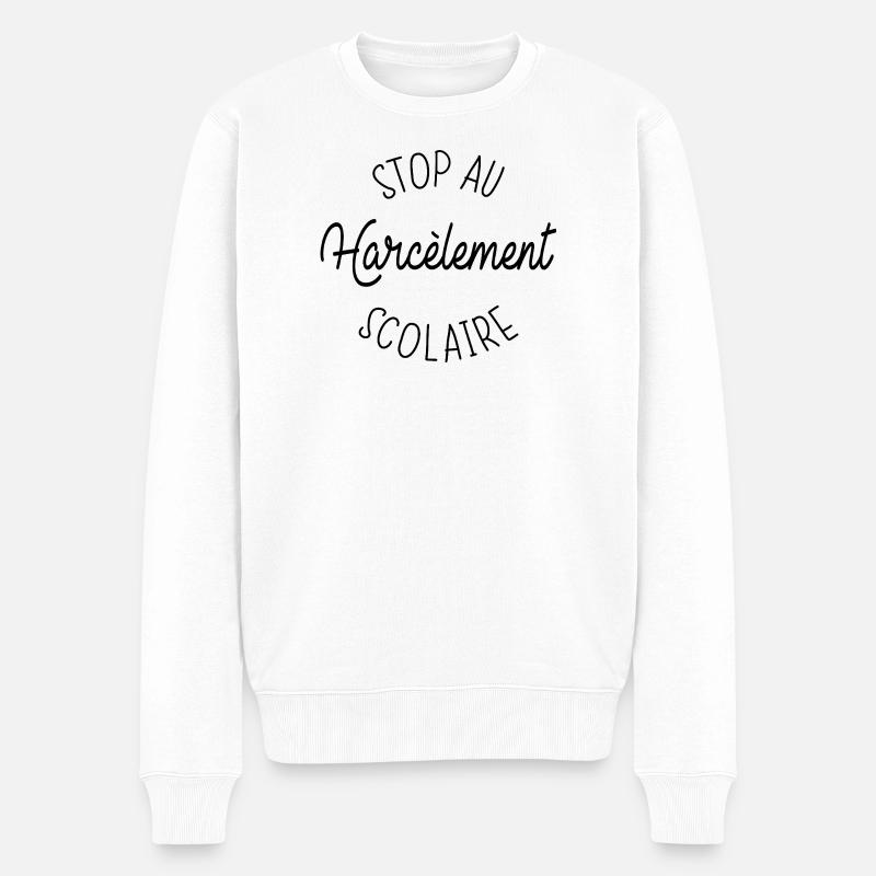 Stop au Harcèlement Scolaire - Pull Premium bio Homme - blanc