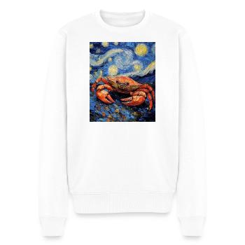 Crabe style Van Gogh étoilé - Pull Premium bio Homme - blanc - Devant - Thijin (182cm)