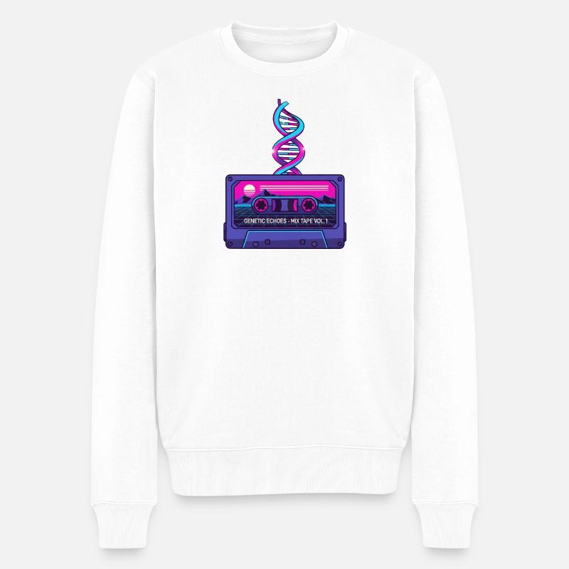 Neon Rétro Cassette DNA Art - Pull Premium bio Homme - blanc