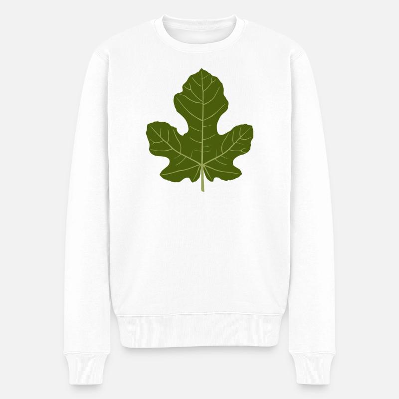 Figuier Vert Feuille Nature Design - Pull Premium bio Homme - blanc