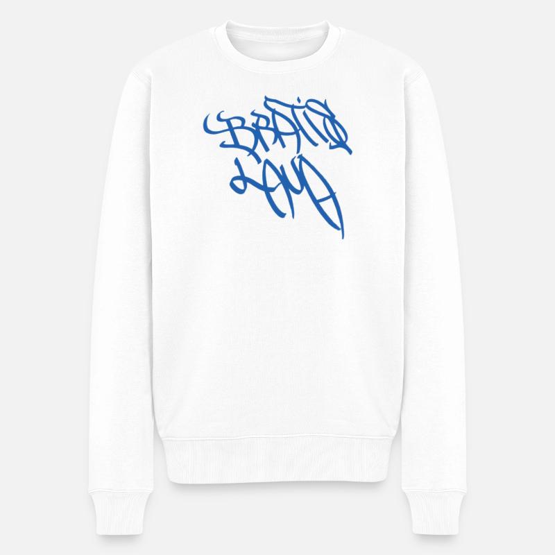Expressive Graffiti Schriftzug Bratislava - Männer Premium Bio Pullover - Weiß