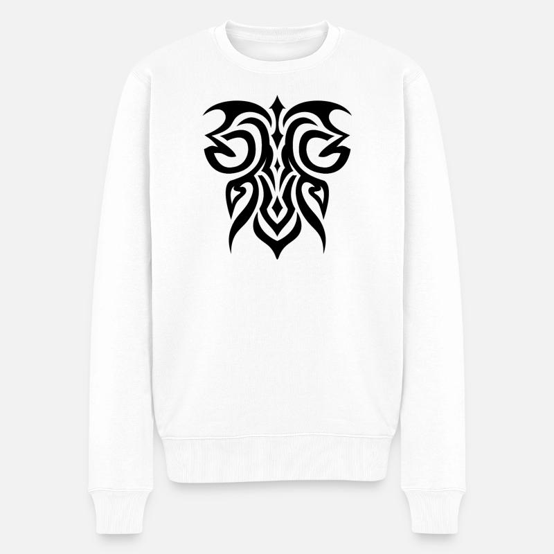 Tribal 9 von Helfspawn - Männer Premium Bio Pullover - Weiß