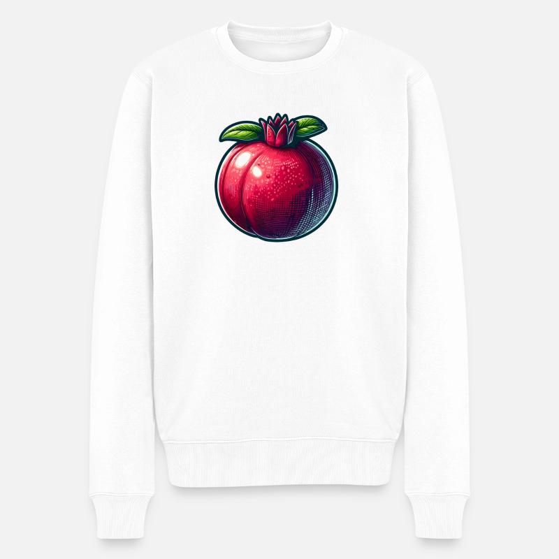 Granatapfel mit hellen, modernen Mustern - Männer Premium Bio Pullover - Weiß