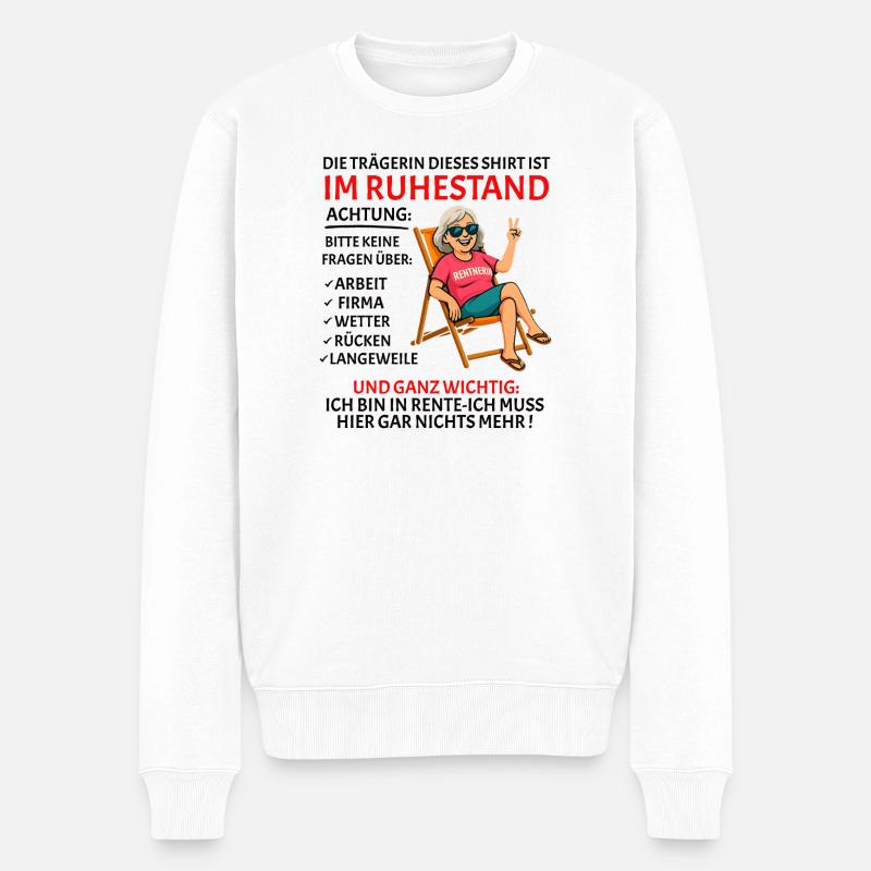 Rente Pension Ruhestand lustiges Rentner - Männer Premium Bio Pullover - Weiß