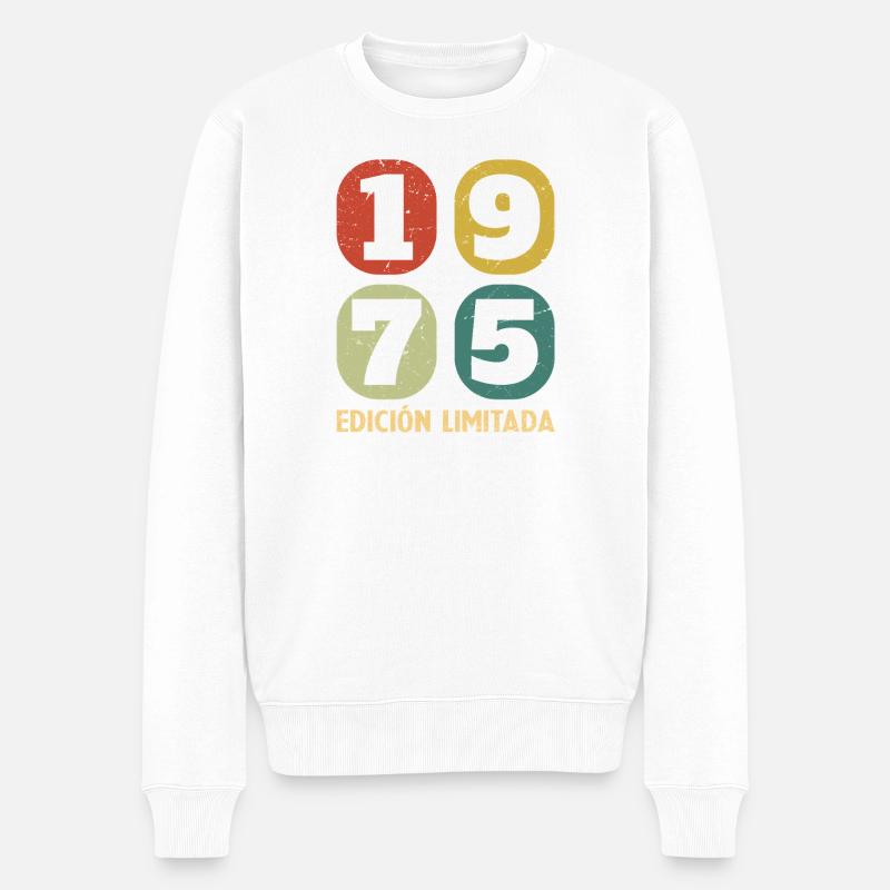 1975 Vintage Retro Geburtstagsgeschenk - Männer Premium Bio Pullover - Weiß