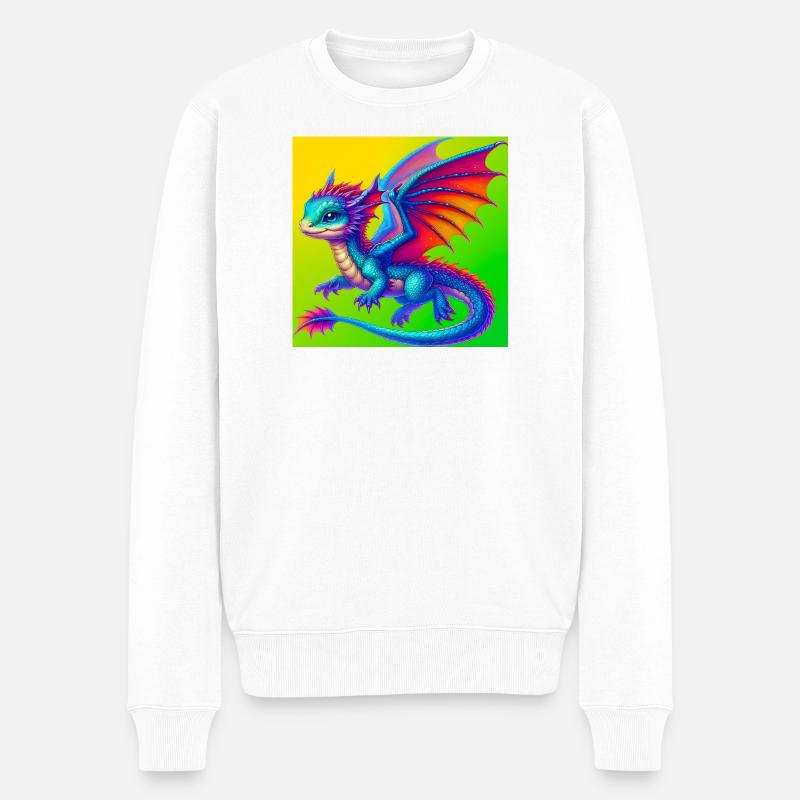 Drache - Männer Premium Bio Pullover - Weiß