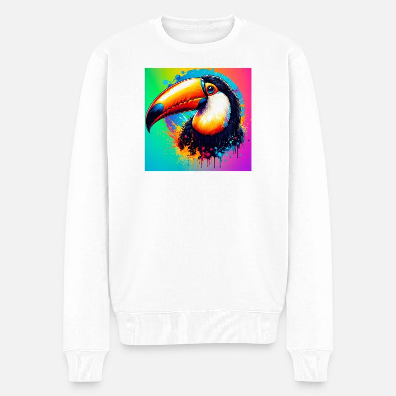 Tukan - Männer Premium Bio Pullover - Weiß