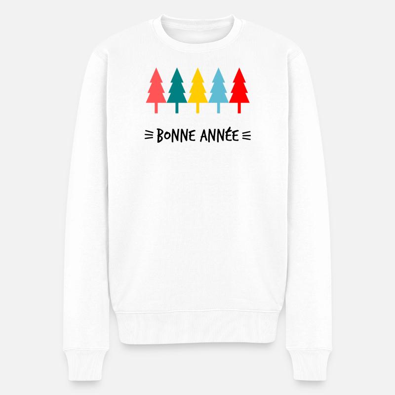 SAPIN. BONNE ANNEE. SAINT SYLVESTRE - Pull Premium bio Homme - blanc