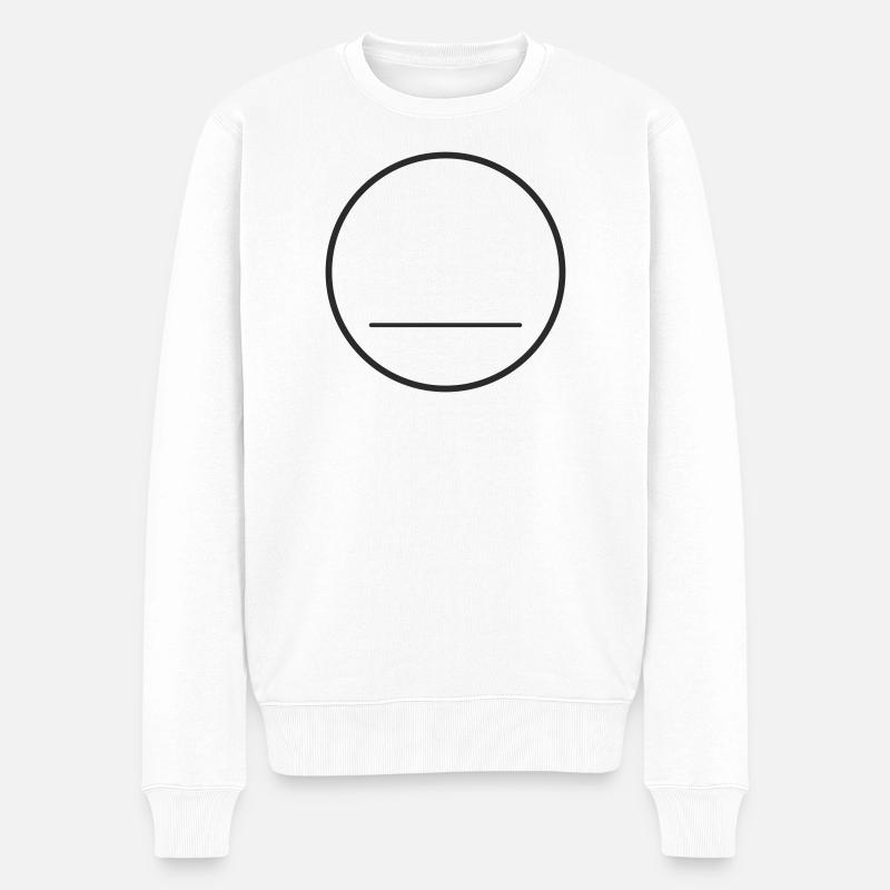 Abstraktes Gesicht - Männer Premium Bio Pullover - Weiß