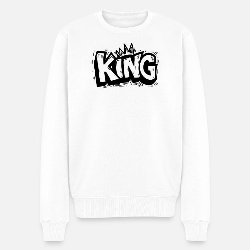 Roi Graffiti - Pull Premium bio Homme - blanc