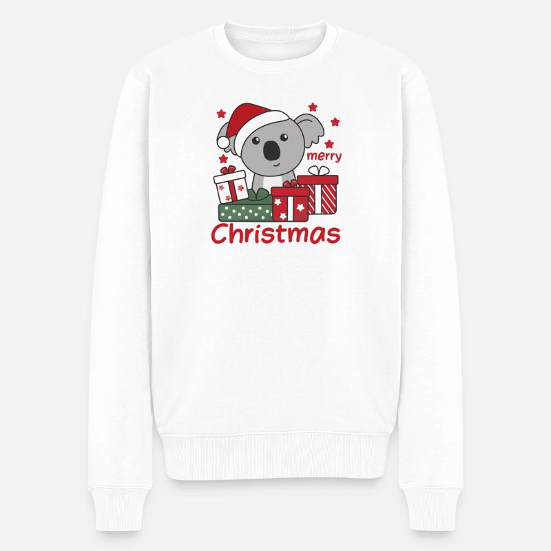 Koala Weihnachten Geschenk Winter Tiere Koalas - Männer Premium Bio Pullover - Weiß