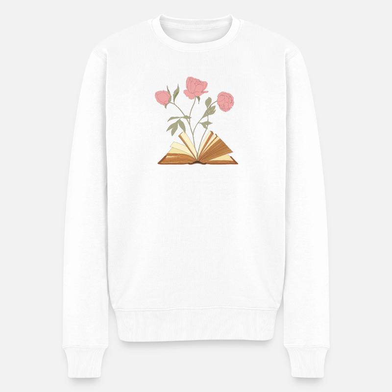 Conception d’illustration de livre floral - Pull Premium bio Homme - blanc