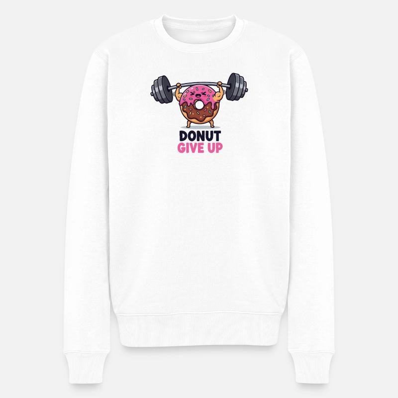 Schwerer Donut - Männer Premium Bio Pullover - Weiß