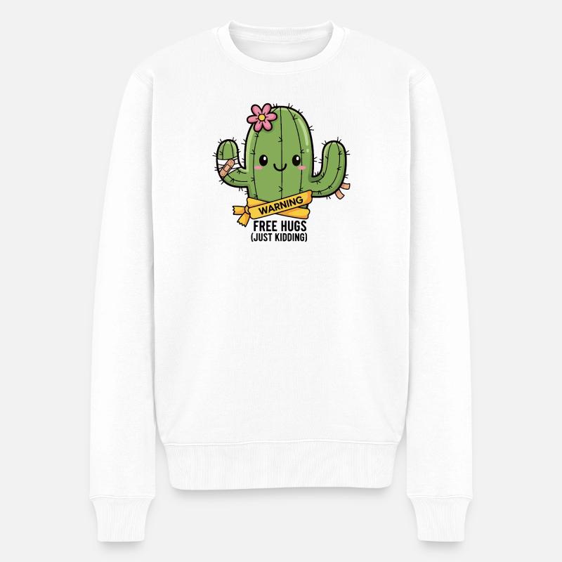 Stachelige Umarmungen - Männer Premium Bio Pullover - Weiß