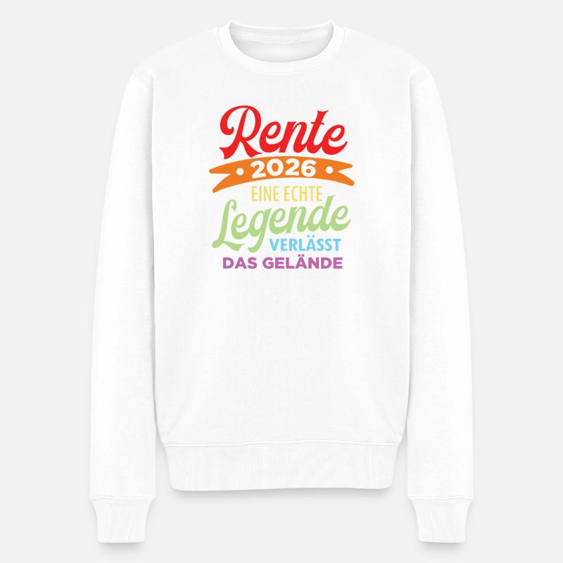 Rente 2026 Geschenk – Legende verlässt das Gelände - Männer Premium Bio Pullover - Weiß