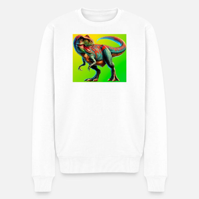 Dinosaurier - Männer Premium Bio Pullover - Weiß
