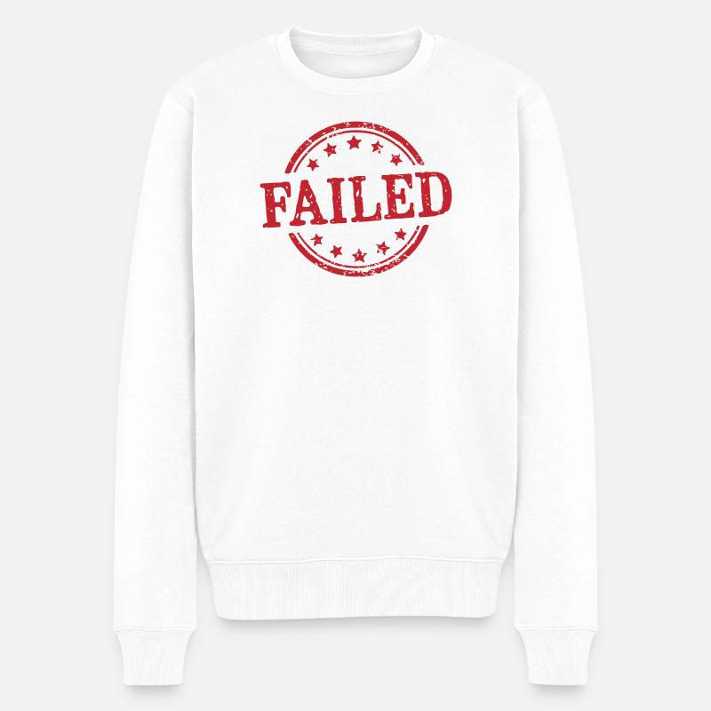 Gescheiterter Red Grunge Stempel - Männer Premium Bio Pullover - Weiß