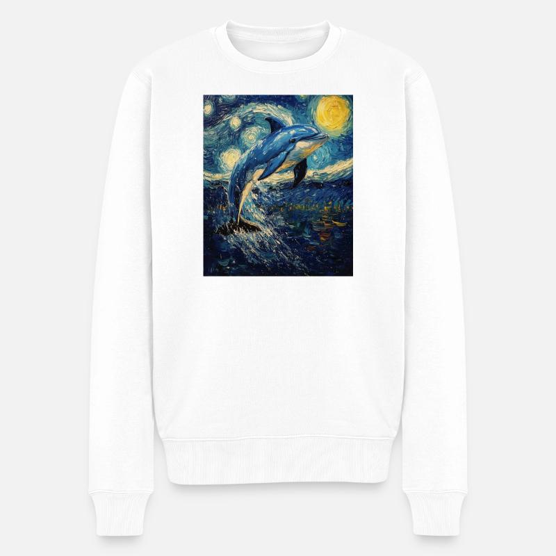 Delfin Style Van Gogh Étoilé - Pull Premium bio Homme - blanc