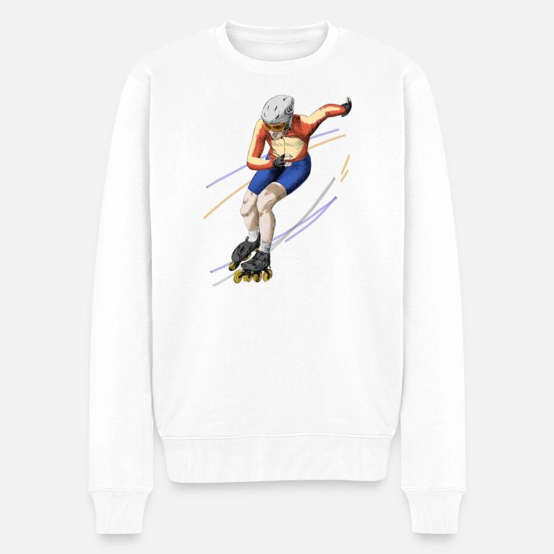Speedskating - Männer Premium Bio Pullover - Weiß