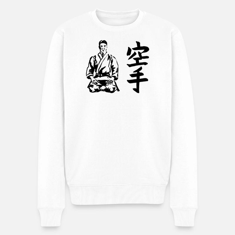 Karate - Männer Premium Bio Pullover - Weiß