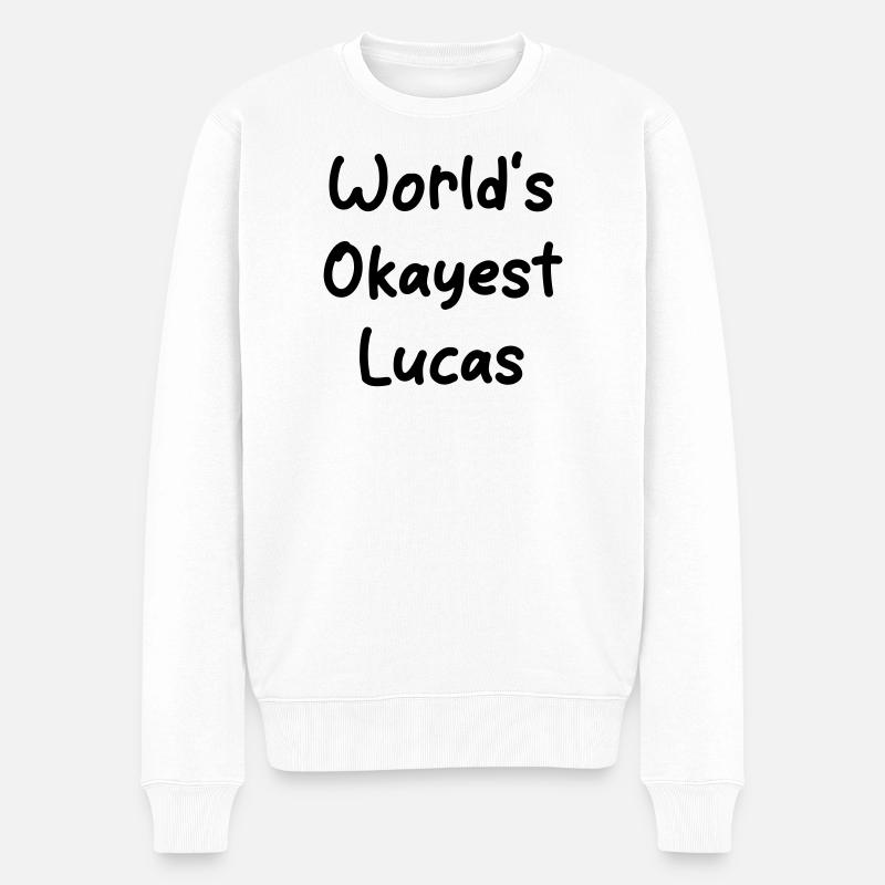 worlds_okayest_Lucas - Männer Premium Bio Pullover - Weiß