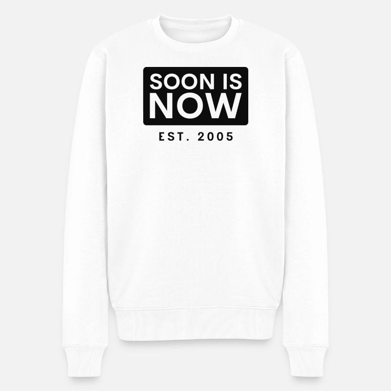 Soon est maintenant bloqué - Pull Premium bio Homme - blanc
