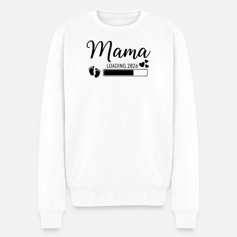 Mama Loading 2026 - Männer Premium Bio Pullover - Weiß