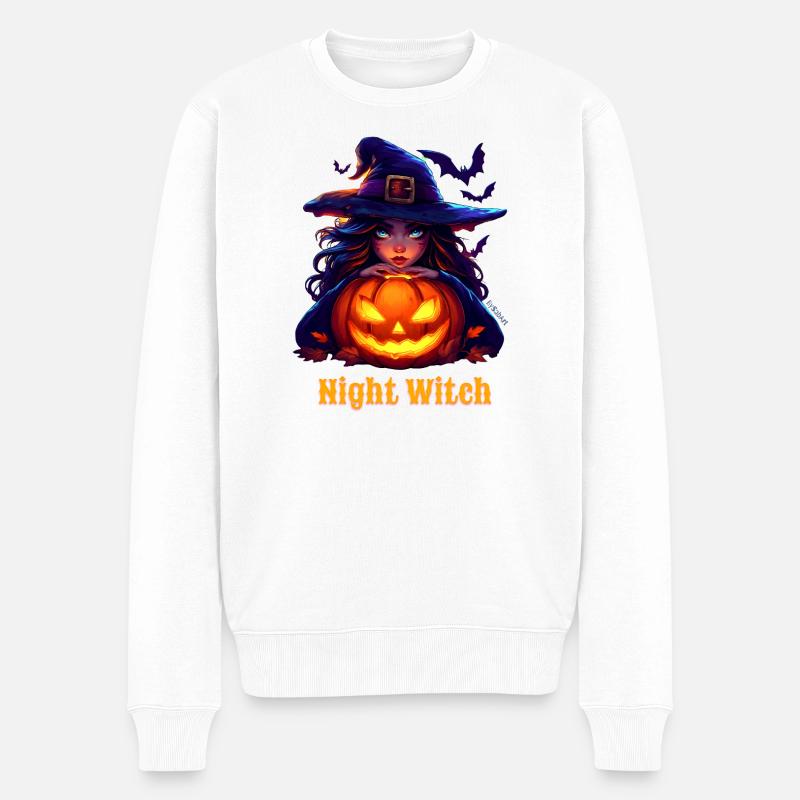 Halloween - Sorcière -Night Witch - Pull Premium bio Homme - blanc