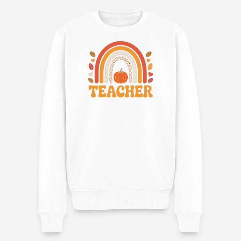 Lehrer Herbst Geschenk - Männer Premium Bio Pullover - Weiß