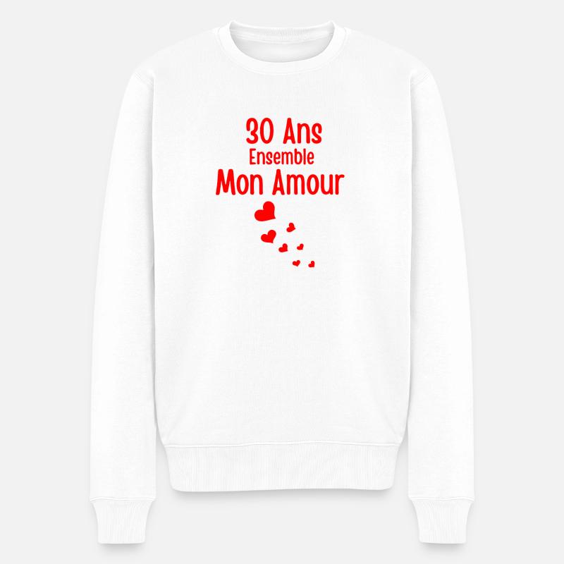 30 ans mariage Anniversaire - Pull Premium bio Homme - blanc