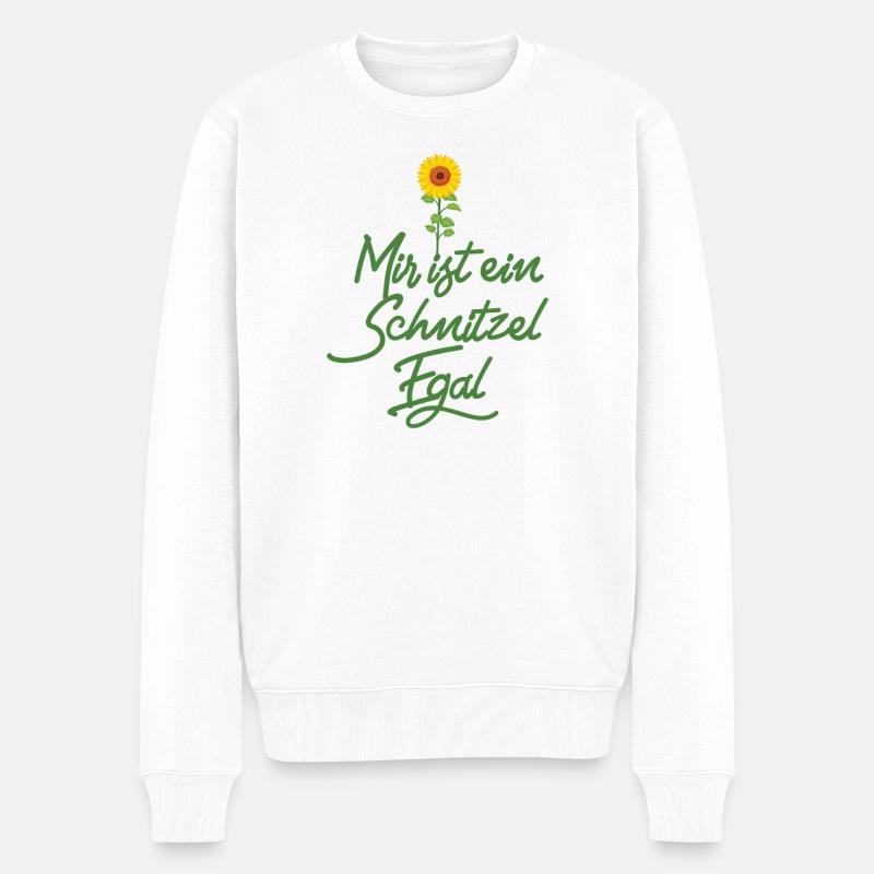 Mir ist ein Schnitzel egal - Männer Premium Bio Pullover - Weiß