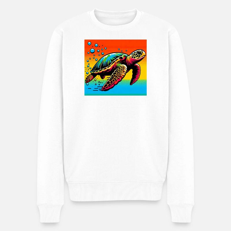 tortue - Pull Premium bio Homme - blanc